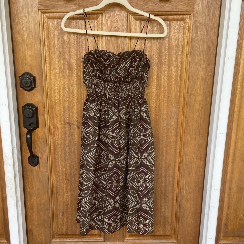 BCBG Maxazria | Brown Dress with skinny straps